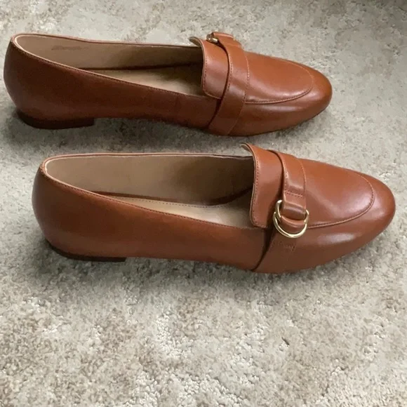 Talbots Ryan D Ring Leather Loafers Scandi Girl Cognac Size 9 1/2 - Picture 5 of 8